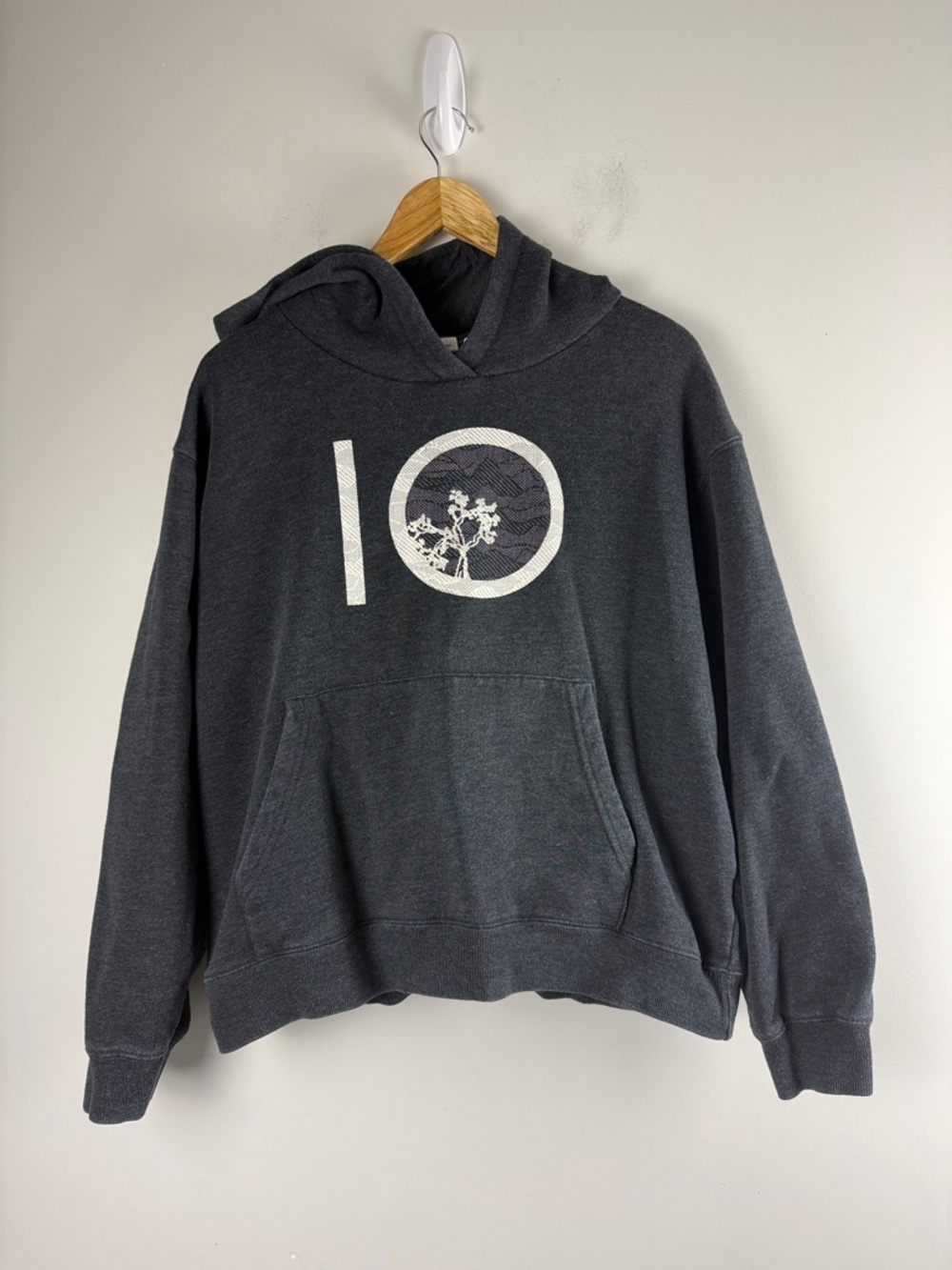 Tentree Charcoal Gray Pullover Hoodie Sweatshirt Size Large